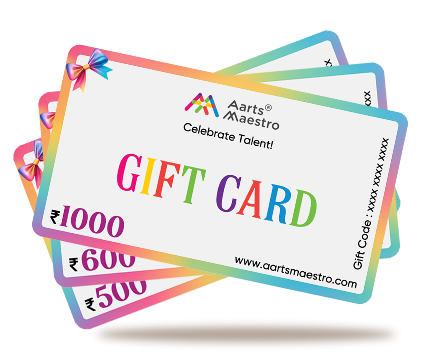 Gift Card Denominations - ₹500, ₹600, ₹1000